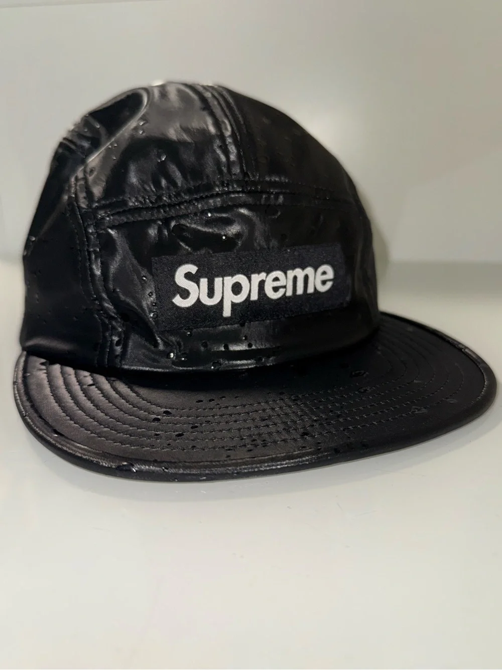 Supreme Black Shiny Water Drops 5-Panel Cap - Picture 4 of 14